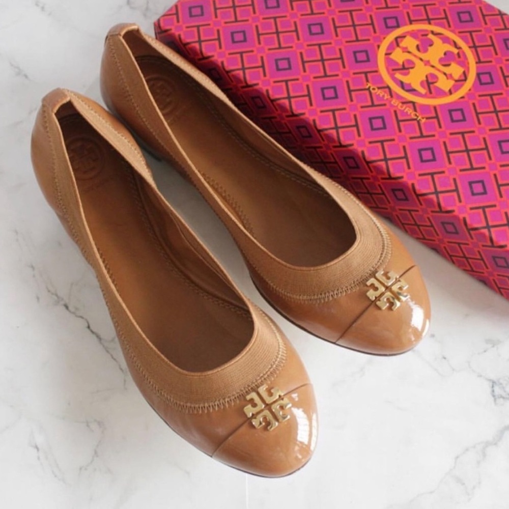 NWT Tory Burch Jolie Ballet Flat Royal Tan